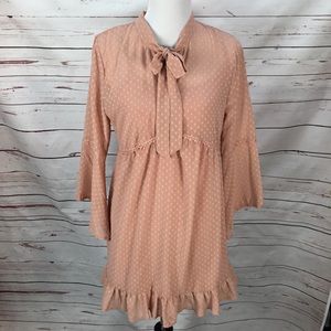 NWT Blush Boho Dress W/ Bell Sleeves Size Medium